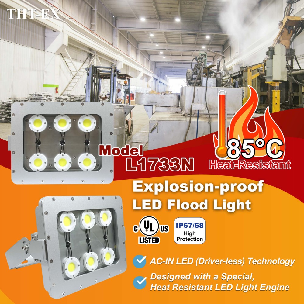 High Temperature LED Light, Flood Light L1733N_THT-EX