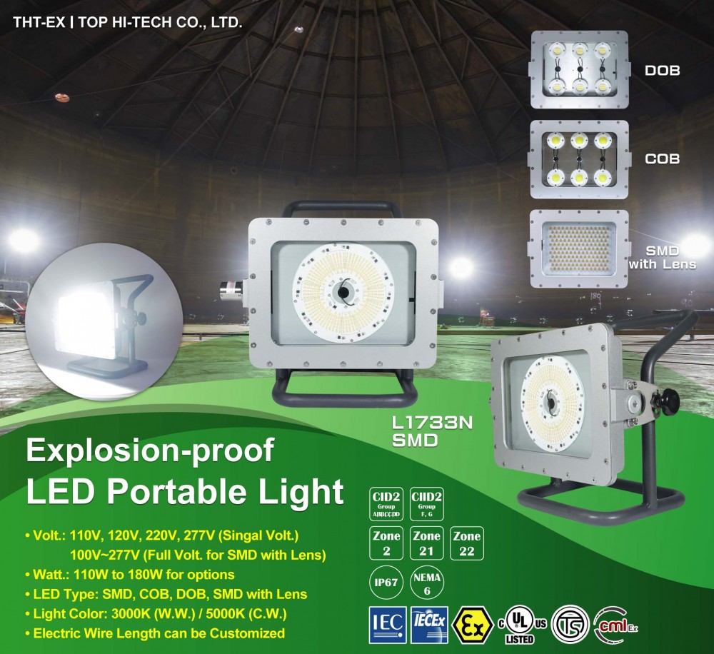  Portable Explosion Proof Lighting_UL844 Certified, L1733N_THT-EX