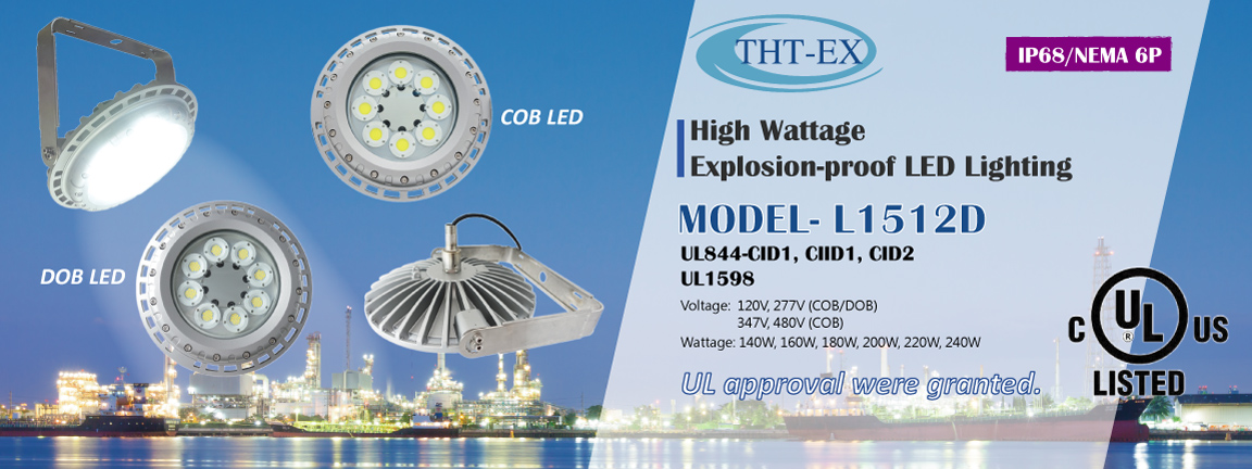 High lumen LED high bay lighting Model L1512D, UL certified.