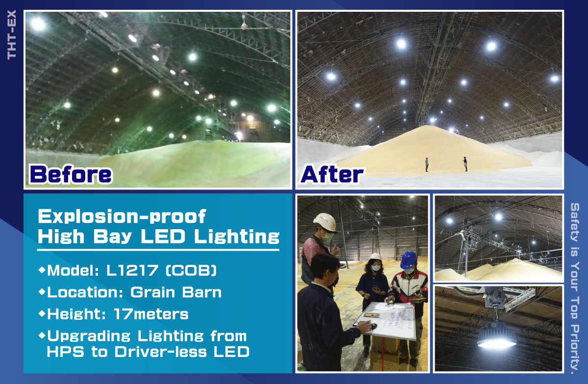 Field Installation of Explosion-proof LED Lighting in Grain Barn - 