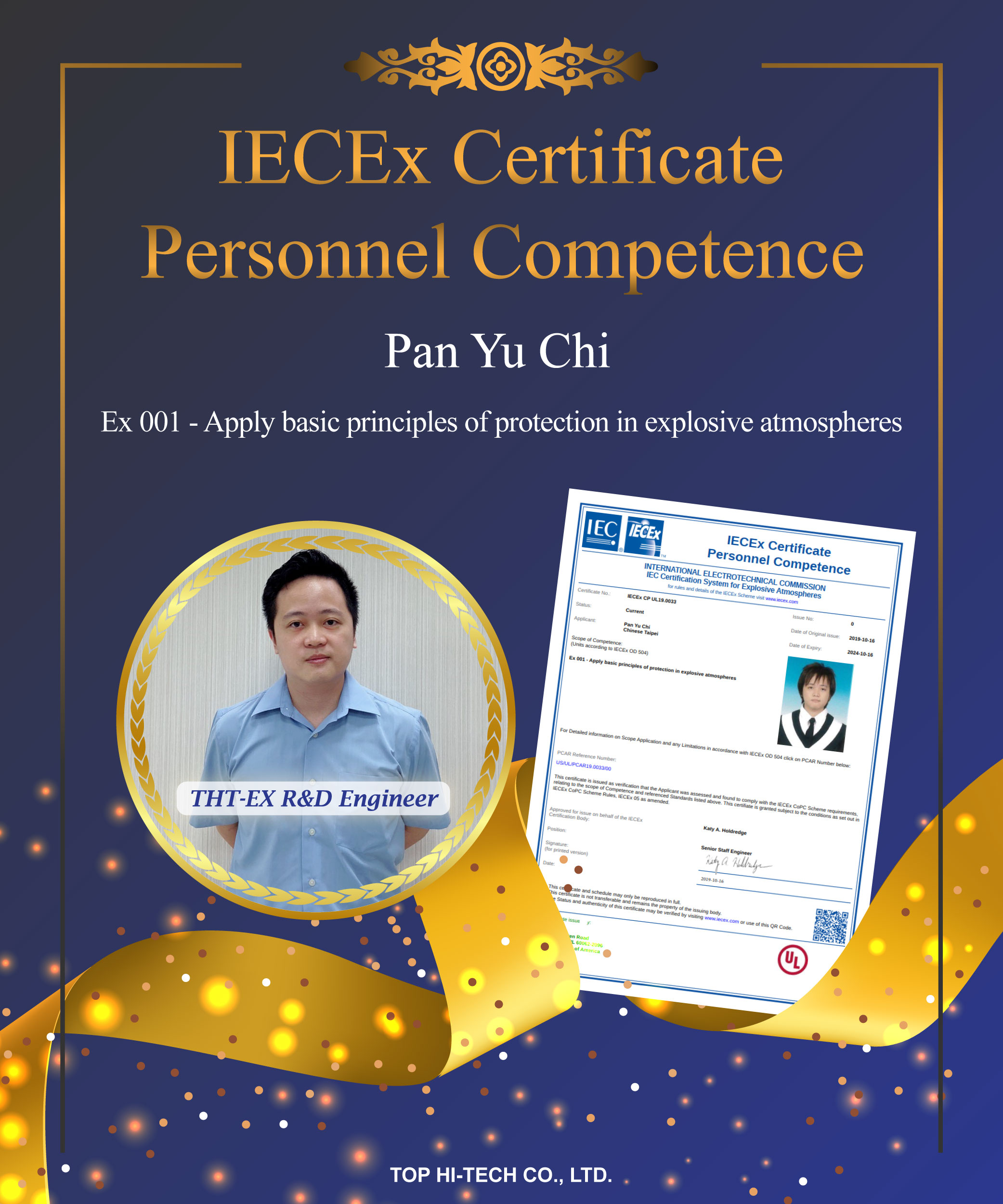 THT-EX has one more engineer received IECEx competence recognition!
