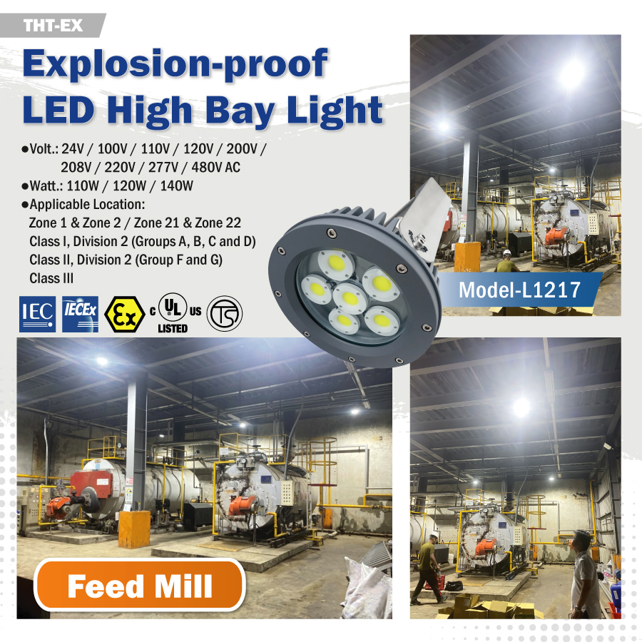  Case Sharing – Field Installation of 120W Explosion-proof LED High Bay Light in Feed Mill