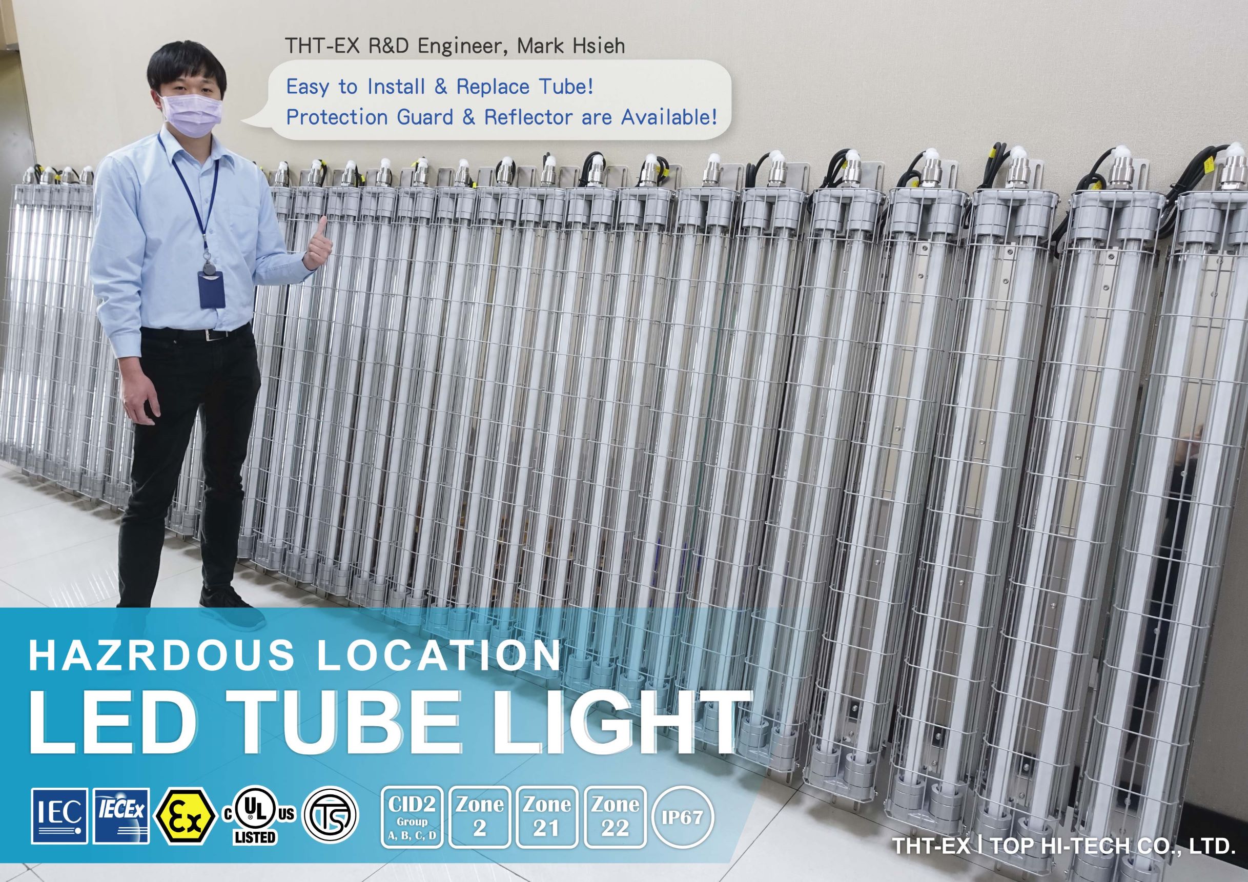 THT-EX Hazardous Location LED Tube Light for Zone 2 Area, Safe & Energy Saving!