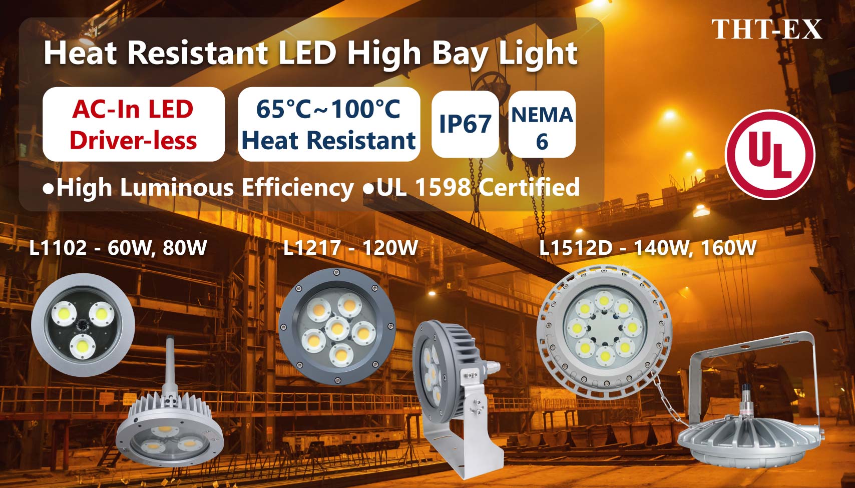 THT's world-first driver-less LED design is ideal for high-temperature environments.
