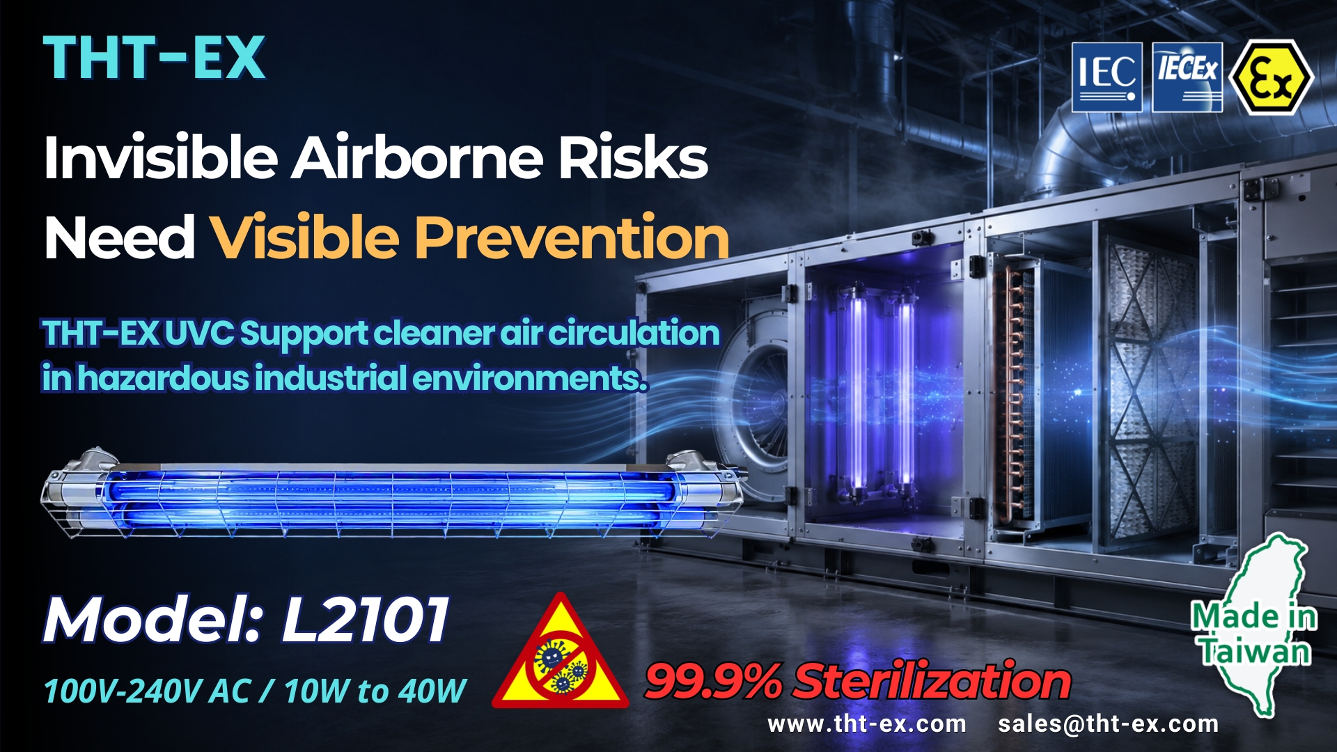 THT-EX Explosion-Proof UVC Lighting for AHU & HVAC | UVC Disinfection Needs Explosion Safety THT-EX Explosion-Proof UVC Lighting for AHU & HVAC | UVC Disinfection Needs Explosion Safety