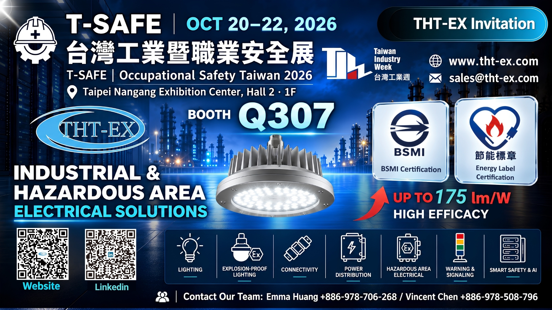 Meet THT-EX at T-SAFE 2026 Explore Integrated Industrial & Hazardous Area Electrical Solutions at Booth Q307 Meet THT-EX at T-SAFE 2026 Explore Integrated Industrial & Hazardous Area Electrical Solutions at Booth Q307