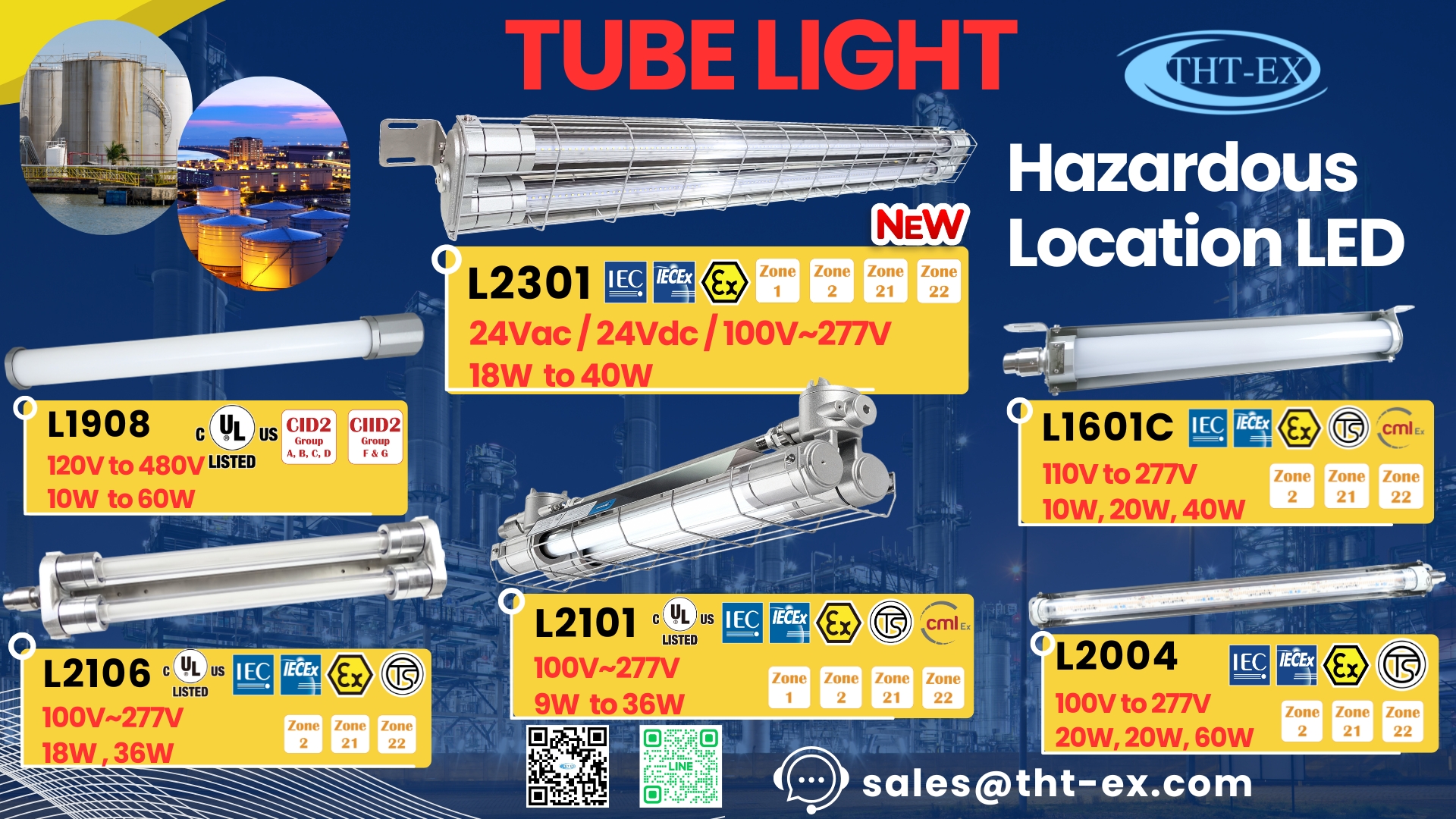 THT-EX 24V Explosion-Proof Tube Light | Safe Lighting for Confined & Hazardous Areas